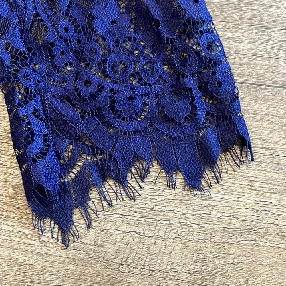 Chicaboo Blue Maternity Photoshoot long sleeves Unlined lace Dress L - Picture 4 of 6